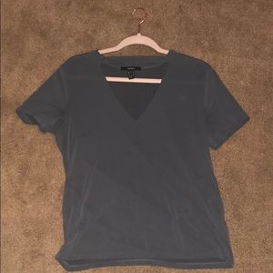 Grey Cut out Shirt